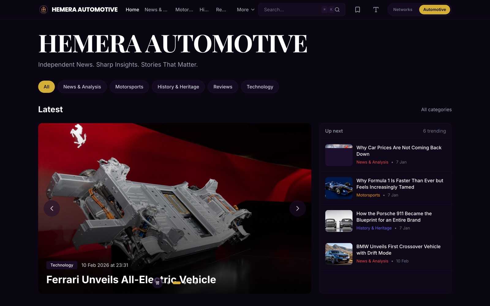 Hemera Automotive masthead