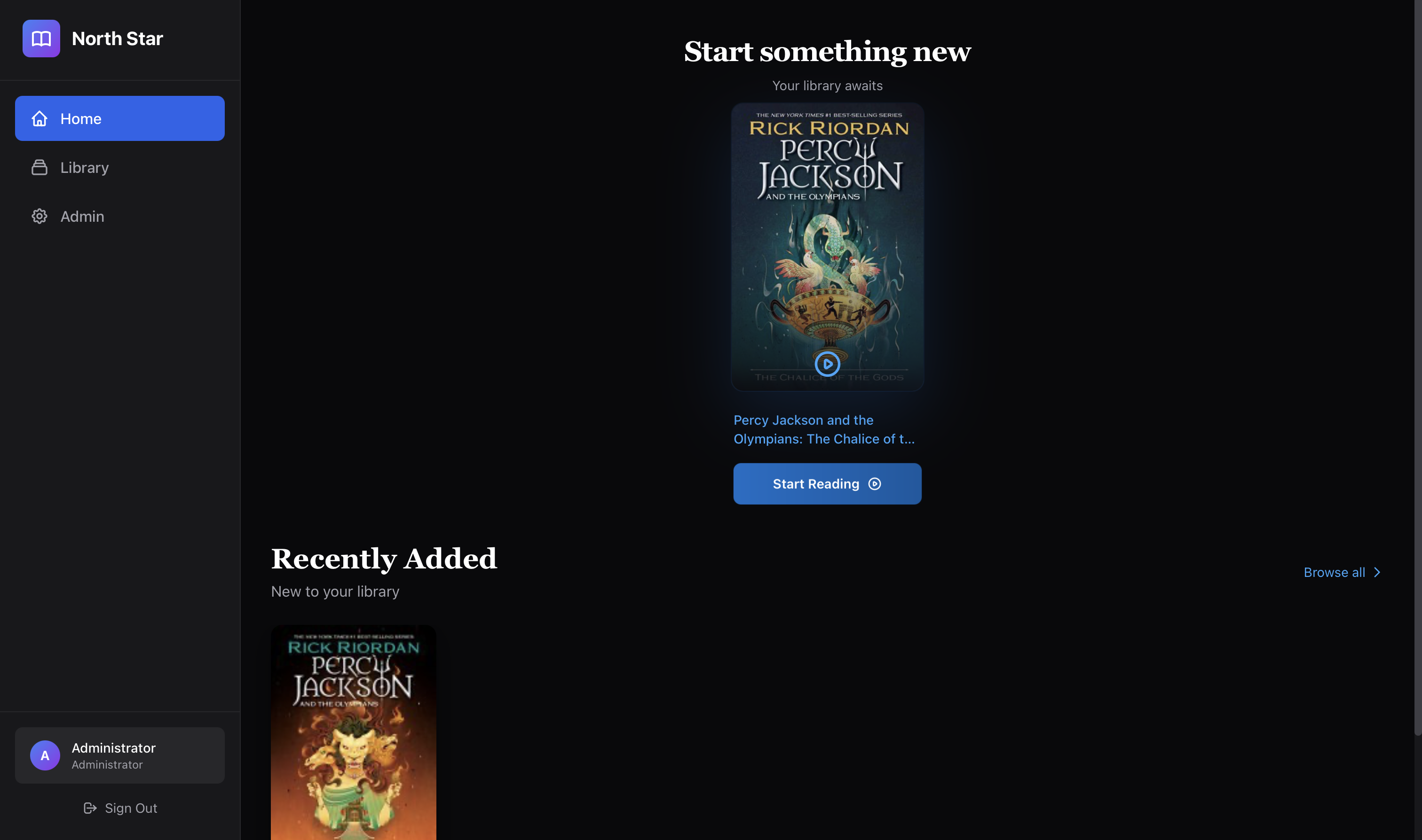 North Star Homepage Dashboard